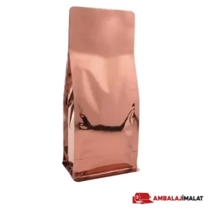 Bronz Metalize Flat Bottom Torba — önden açılı görünüm