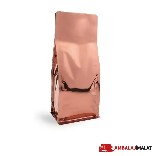 Bronz Metalize Flat Bottom Torba — önden görünüm
