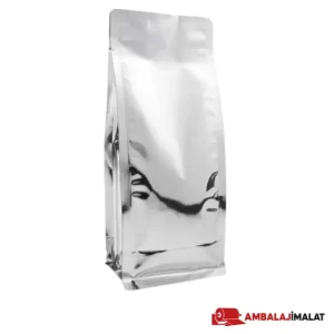Gri Metalize Flat Bottom Torba