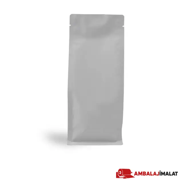 Mat Beyaz Metalize Flat Bottom Torba - Görsel 3