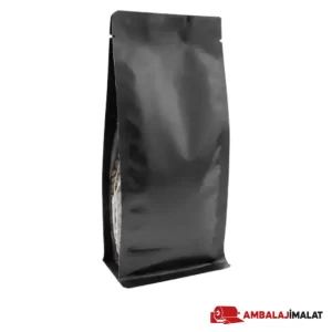 Mat Siyah Metalize Flat Bottom Torba